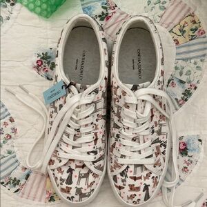Cynthia Rowley Doggie Print Platform Sneakers Sz 9.5